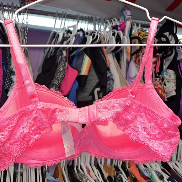 PINK Retro y2k bra by Victoria Secrets VS Barbie approved 32b hot Pink lace - Picture 6 of 6